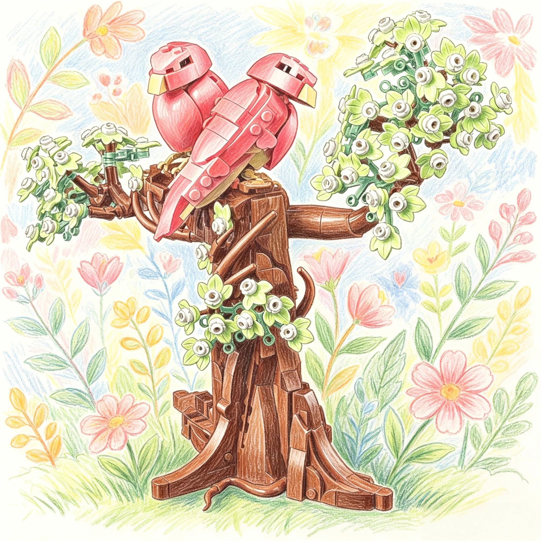 Brand new 750 pieces of cute pink bird lovebirds 3D tree model building blocks toys home decoration birthday Valentine's Day
Brand new 750 pieces of cute pink bird lovebirds 3D tree model building blocks toys home decoration birthday Valentine's Day