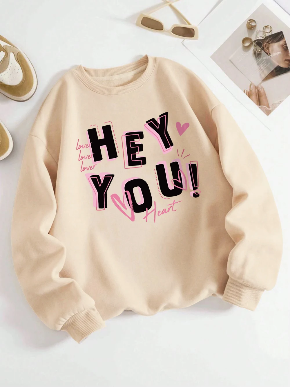 Hey Love You Sweatshirts Womens Heart Letter Printed Hoodie Fleece Warm Crewneck Loose Pullover Winter Sporty Female Clothes
Hey Love You Sweatshirts Womens Heart Letter Printed Hoodie Fleece Warm Crewneck Loose Pullover Winter Sporty Female Clothes