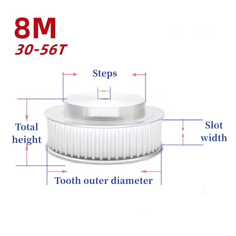 8M Aluminum Timing Belt Pulley 33/32/30/35/34/36/37/38/39/40/42/45/44/48/47/50/52/54/56 Teeth Synchronous Belt Pulley 8M
8M Aluminum Timing Belt Pulley 33/32/30/35/34/36/37/38/39/40/42/45/44/48/47/50/52/54/56 Teeth Synchronous Belt Pulley 8M