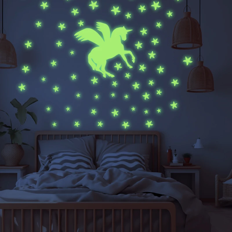 Luminous Unicorn Wall Stickers for Kids Rooms Glow In The Dark Stars Shine Sticker Children Bedroom Nursery DIY Home Decoration
Luminous Unicorn Wall Stickers for Kids Rooms Glow In The Dark Stars Shine Sticker Children Bedroom Nursery DIY Home Decoration