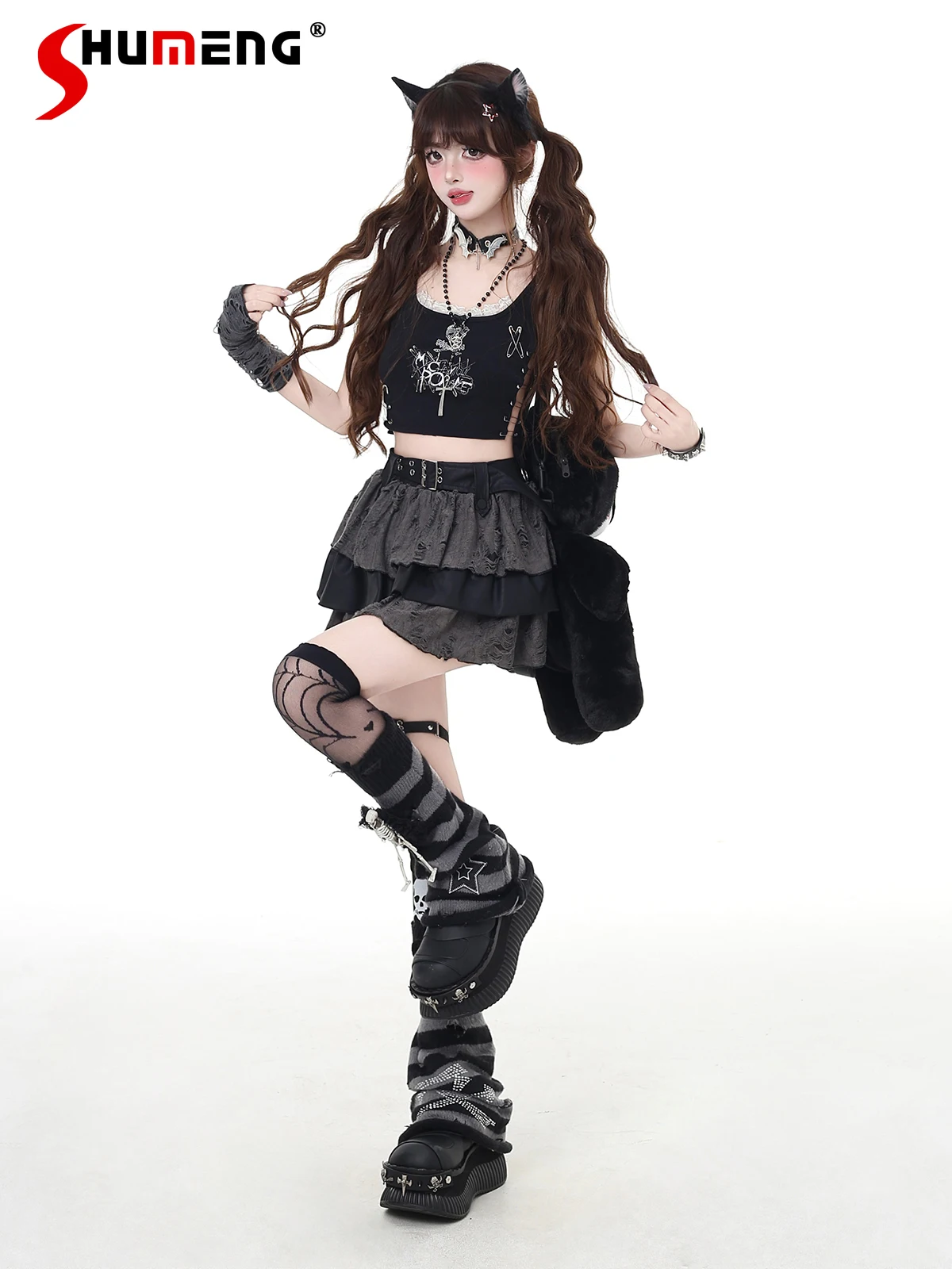 Japanese Subculture Style Off-shoulder Short-sleeved Printed Crop T-shirt Tops High Waist Cake Mini Skirts Two-piece Sets Women
Japanese Subculture Style Off-shoulder Short-sleeved Printed Crop T-shirt Tops High Waist Cake Mini Skirts Two-piece Sets Women