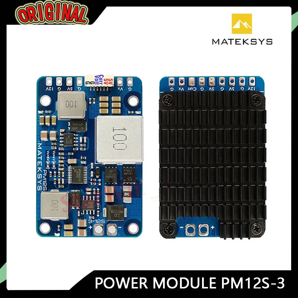 MATEK PM12S-3 Power Module 3-12S LiPo with 5V 9V VX BEC & HeatSink for RC Multirotor, Fixed-Wing Airplane, FPV Cinelifter
MATEK PM12S-3 Power Module 3-12S LiPo with 5V 9V VX BEC & HeatSink for RC Multirotor, Fixed-Wing Airplane, FPV Cinelifter