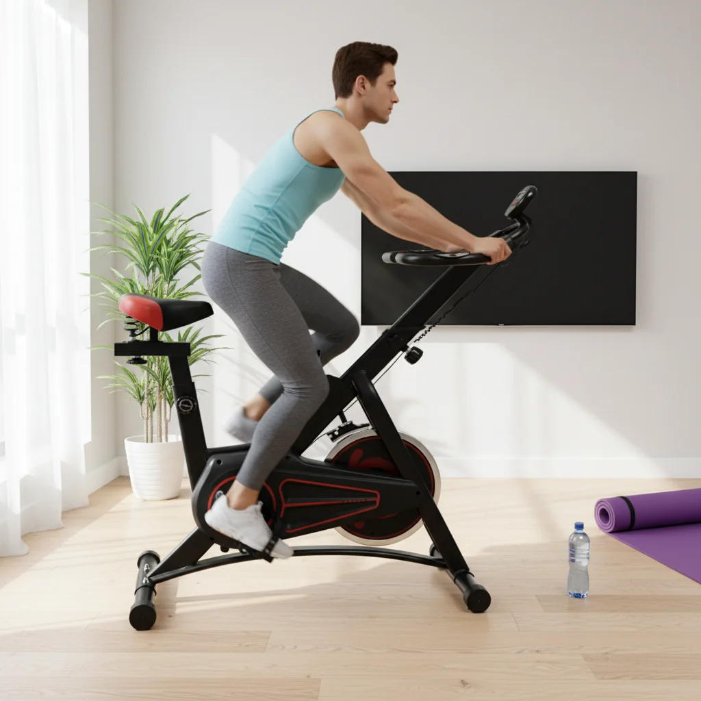 Adjustable Resistance Spinning Bike, Compact Space Saving Design For Home Apartment Cardio Training And Daily Leisure Exercise
Adjustable Resistance Spinning Bike, Compact Space Saving Design For Home Apartment Cardio Training And Daily Leisure Exercise