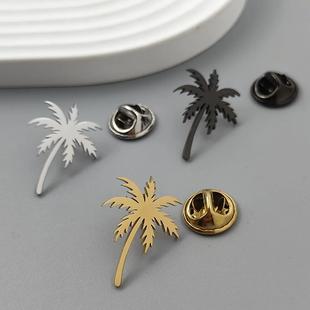 New Coconut Tree Men's Brooch Stainless Steel 18K, Niche Design Simple Suit, High-quality Waterproof, Suitable for Banquet Wear 
New Coconut Tree Men's Brooch Stainless Steel 18K, Niche Design Simple Suit, High-quality Waterproof, Suitable for Banquet Wear