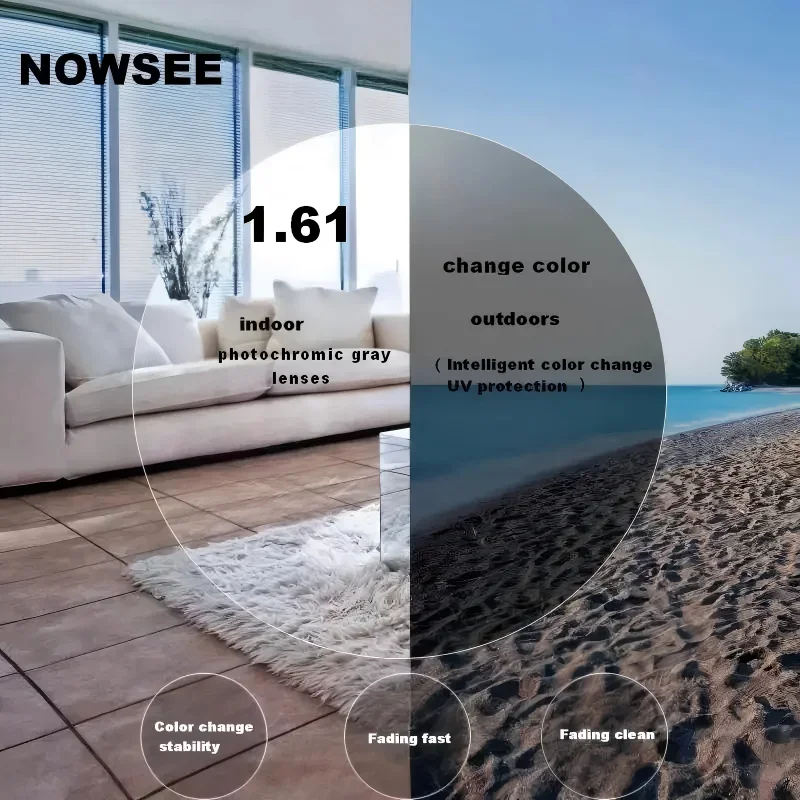 Фотохромные асферические линзы NOWSEE 1.61 с суперпрочным покрытием для очков, с защитой от синего света, быстрое изменение цвета
Фотохромные асферические линзы NOWSEE 1.61 с суперпрочным покрытием для очков, с защитой от синего света, быстрое изменение цвета