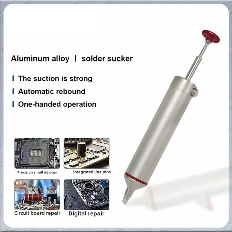 LLCS-MJF-D9 For PCB Repair Solder Sucker Aluminum Alloy Desoldering Pump-Strong Suction Heat Resistant Silicone Tip For Welding
LLCS-MJF-D9 For PCB Repair Solder Sucker Aluminum Alloy Desoldering Pump-Strong Suction Heat Resistant Silicone Tip For Welding