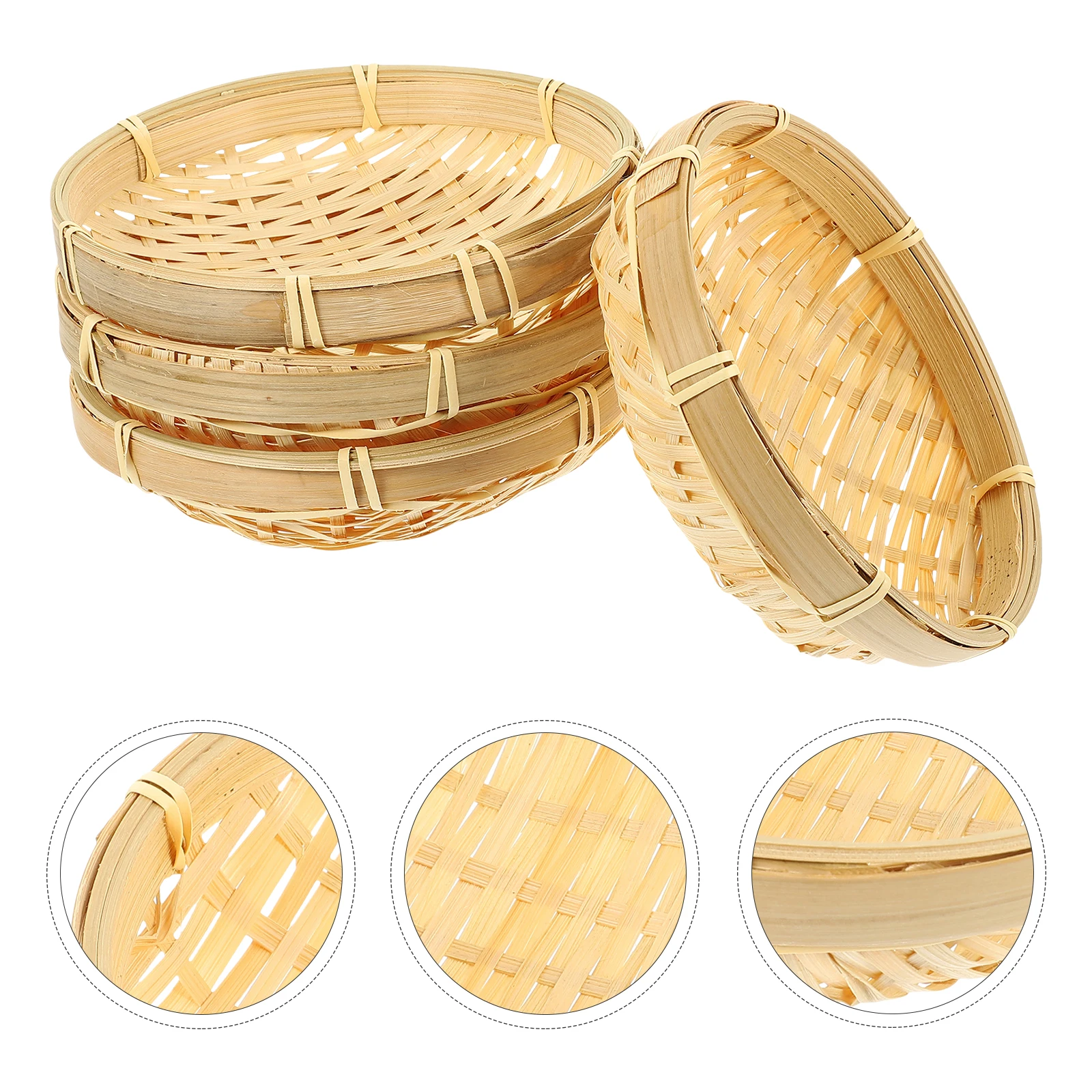 4 Pcs Bamboo Woven Storage Plate Handmade Mini Fruit Dish Kitchen Snack Plates Container Serving Tray
4 Pcs Bamboo Woven Storage Plate Handmade Mini Fruit Dish Kitchen Snack Plates Container Serving Tray