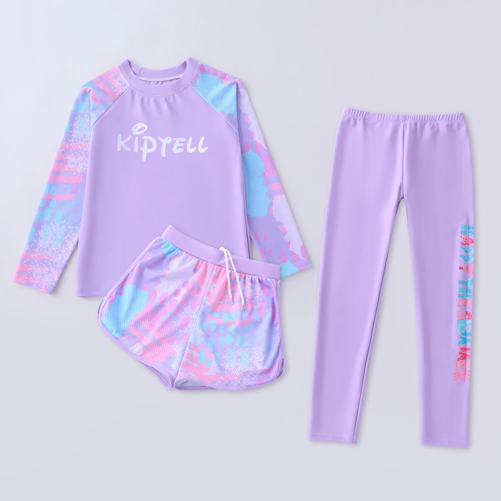 Children's Three-Piece Swimsuit Set, Purple Swimsuit Set, Long Sleeves and Long Pants
Children's Three-Piece Swimsuit Set, Purple Swimsuit Set, Long Sleeves and Long Pants