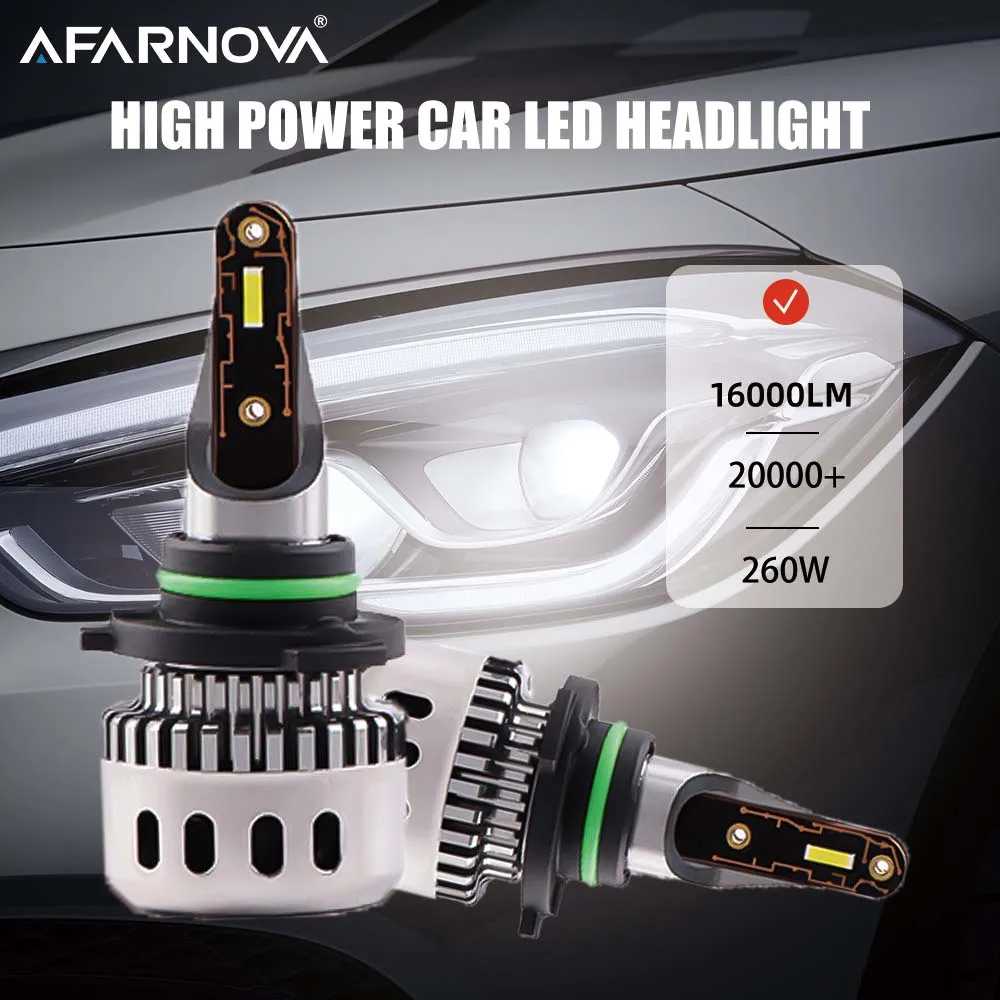 Afarnova 2PCS Turbo H4 H7 H3 H1 H11 H8 LED Headlight Car Super Bright 6000K 260W 9005 HB3 H27 880 9006 HB4 9007 5202 Light Bulbs
Afarnova 2PCS Turbo H4 H7 H3 H1 H11 H8 LED Headlight Car Super Bright 6000K 260W 9005 HB3 H27 880 9006 HB4 9007 5202 Light Bulbs