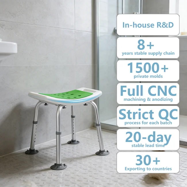 Simplywalk Aluminum Alloy 150KG Bath Shower Chair Widen Bathroom Senior People MDR CE Certification Annual Contract
Simplywalk Aluminum Alloy 150KG Bath Shower Chair Widen Bathroom Senior People MDR CE Certification Annual Contract