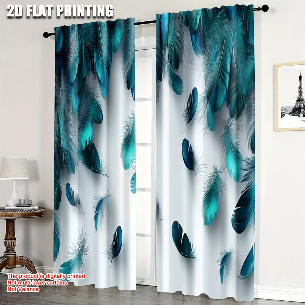 2pcs, Light Filtering Curtains 2D print Blue Feather Versatile 100% Polyester (without rod) Gifts Perfect for Living Room,
2pcs, Light Filtering Curtains 2D print Blue Feather Versatile 100% Polyester (without rod) Gifts Perfect for Living Room,