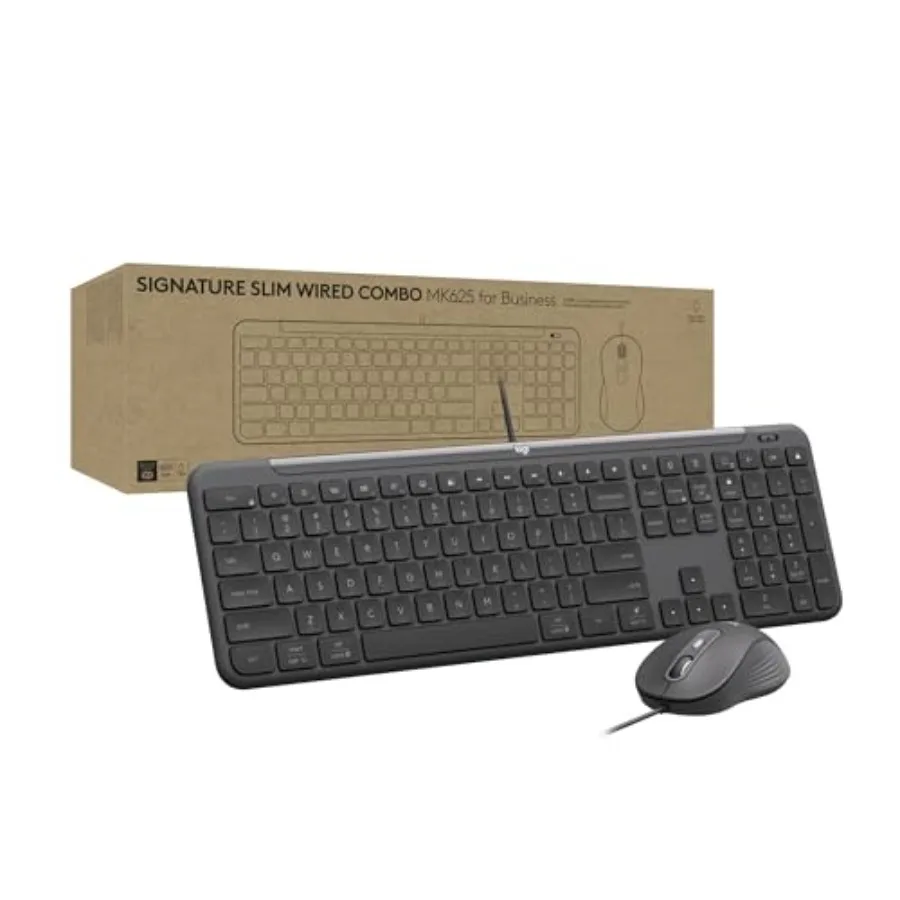 Signature Slim Wired Combo MK625 for Business Optical Wired Mouse and Full-Size Keyboard with USB-C Plug-and-Play Compatible wi
Signature Slim Wired Combo MK625 for Business Optical Wired Mouse and Full-Size Keyboard with USB-C Plug-and-Play Compatible wi