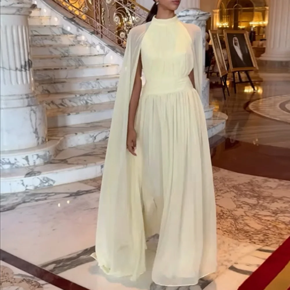 Customized A-Line Prom Dresses Floor-length High-Neck Sleeveless Evening Gown Simple Fashion Stole Draped Casual Party Gown
Customized A-Line Prom Dresses Floor-length High-Neck Sleeveless Evening Gown Simple Fashion Stole Draped Casual Party Gown