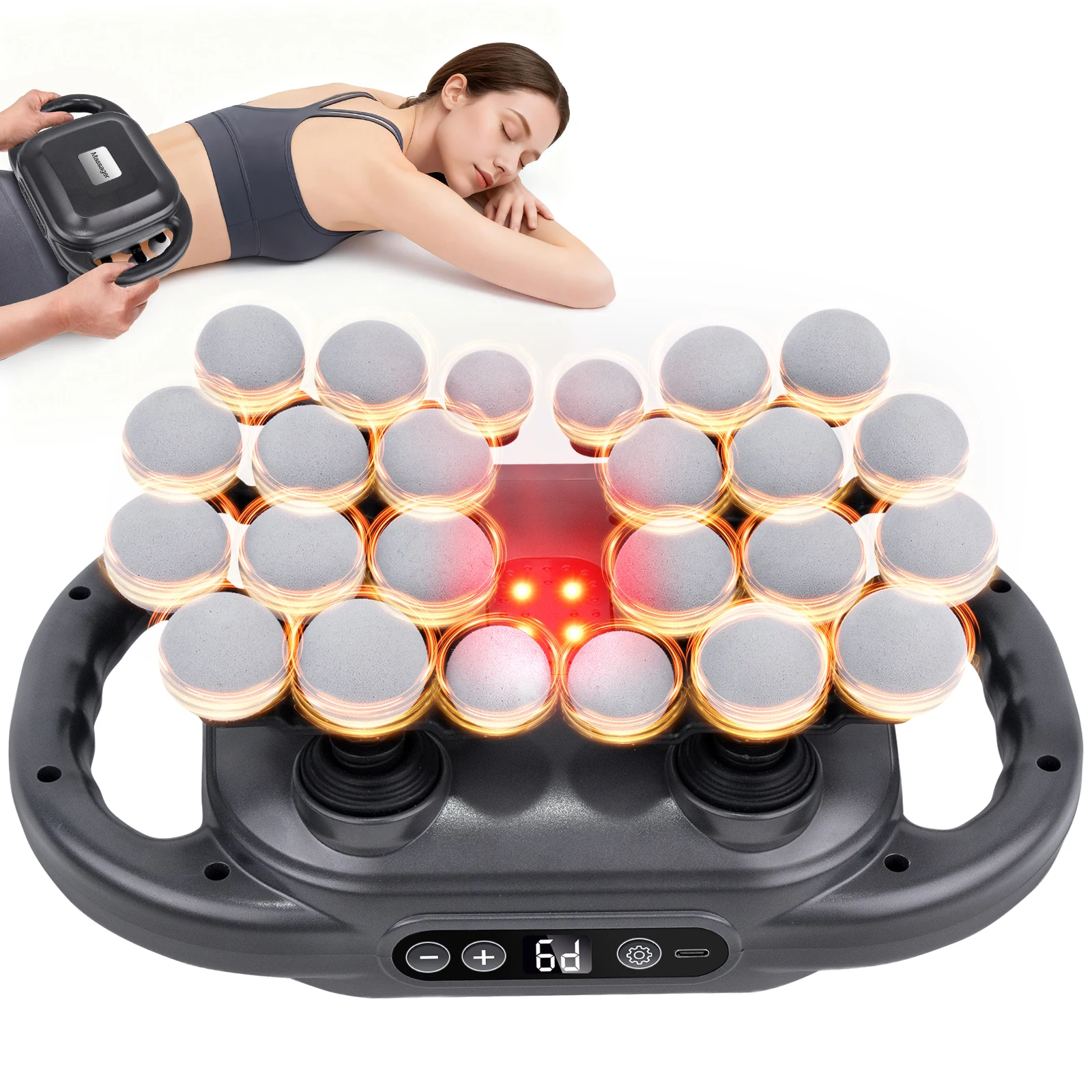ROVOS Multi head fascia gun muscle massager, suitable for relaxing muscles after exercising at home and in the gym
ROVOS Multi head fascia gun muscle massager, suitable for relaxing muscles after exercising at home and in the gym