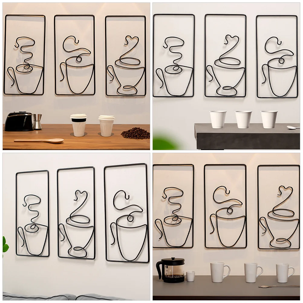 3Pcs Iron Wall Decor Coffee Themed Hanging Ornament Creative Coffee Cup Wire Art for Home Wall Decor Metal Craft
3Pcs Iron Wall Decor Coffee Themed Hanging Ornament Creative Coffee Cup Wire Art for Home Wall Decor Metal Craft