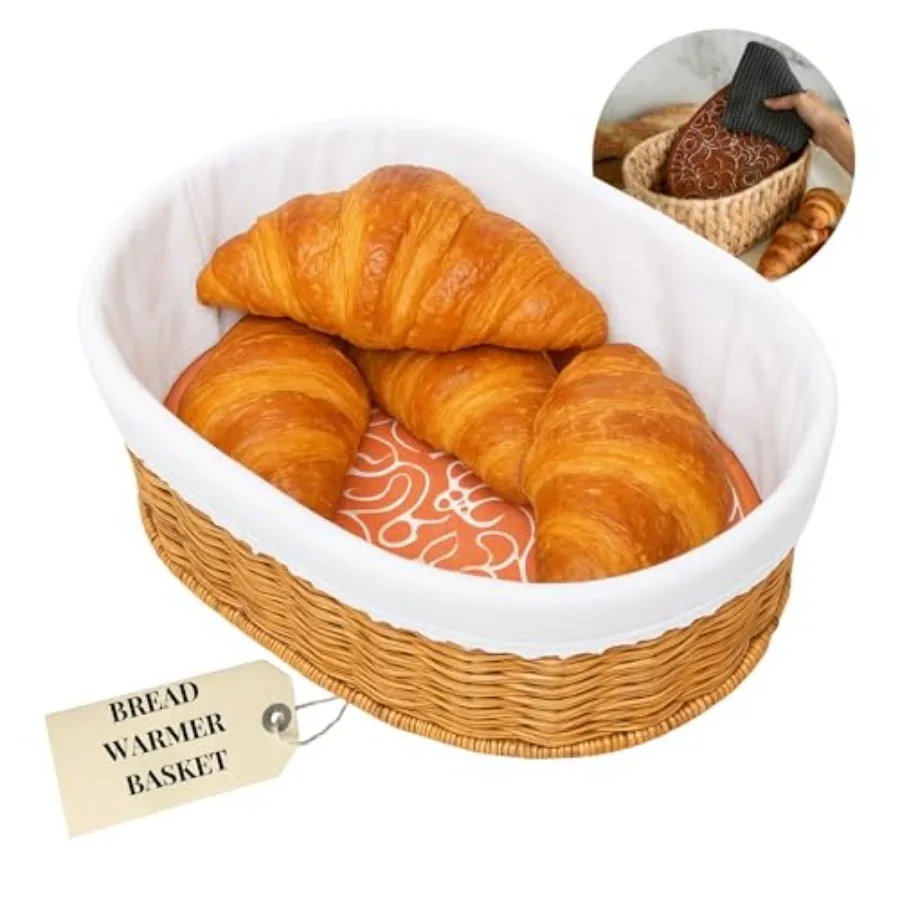 Rustic Bread Basket with Warmer Woven Farmhouse Bread Basket with Terracotta Warming Stone Keeps Bread Warm and Fresh Cozy Serv
Rustic Bread Basket with Warmer Woven Farmhouse Bread Basket with Terracotta Warming Stone Keeps Bread Warm and Fresh Cozy Serv