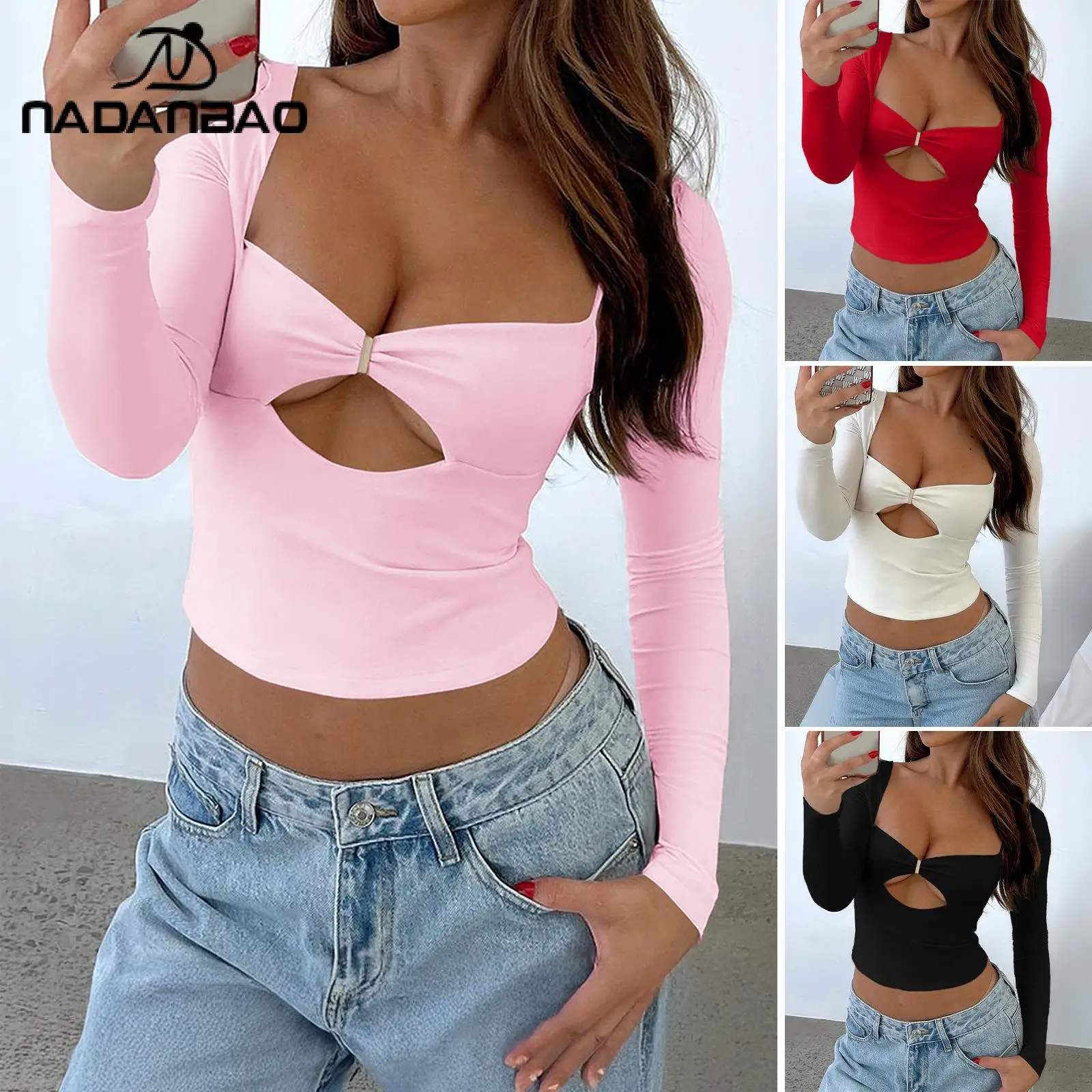 Nadanbao Y2K Sexy Slim Top Sweet Spicy Square Neck Hollow Shirt Pink White Black Long Sleeved T-shirt Streetwear Women Clothing
Nadanbao Y2K Sexy Slim Top Sweet Spicy Square Neck Hollow Shirt Pink White Black Long Sleeved T-shirt Streetwear Women Clothing