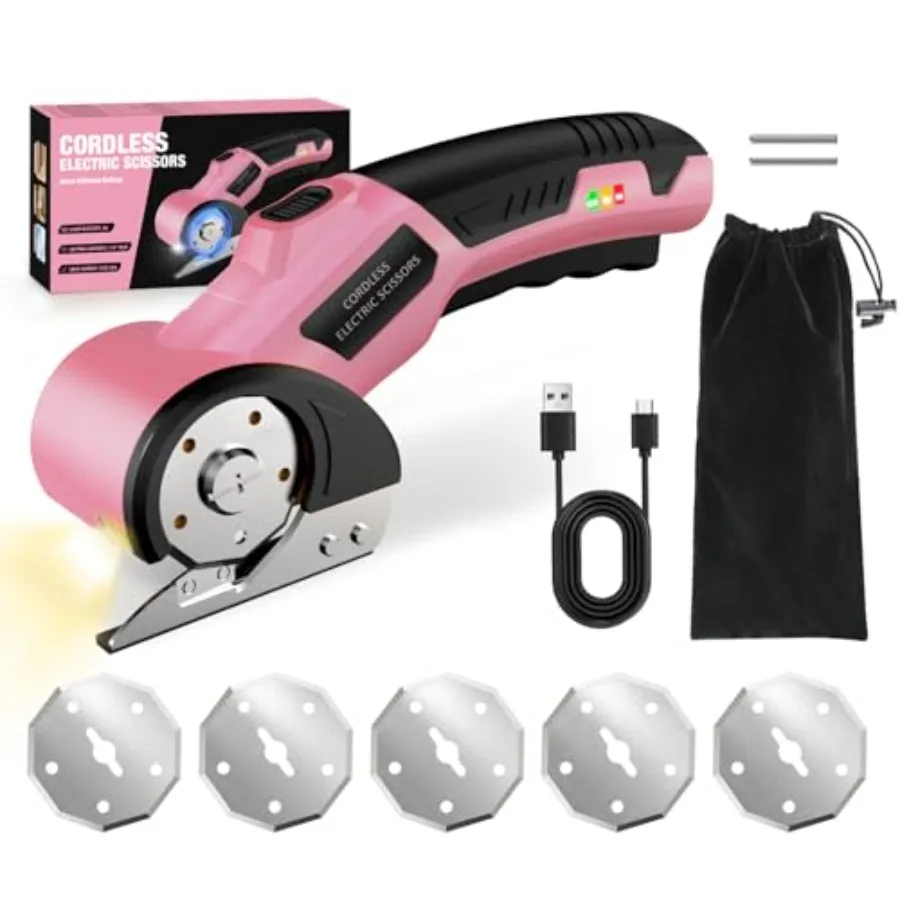 Cordless Electric Scissorsand5 Blades: 4V Rechargeable Cardboard Cutter5 Blades Safety Lock and LED Light Box Cutter for Carton
Cordless Electric Scissorsand5 Blades: 4V Rechargeable Cardboard Cutter5 Blades Safety Lock and LED Light Box Cutter for Carton