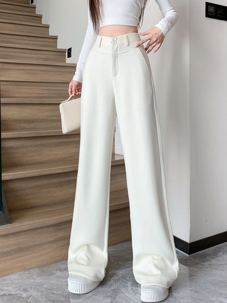 High end fashion commuting suit wide leg pants women high waisted contrasting color casual floor length straight leg pants
High end fashion commuting suit wide leg pants women high waisted contrasting color casual floor length straight leg pants