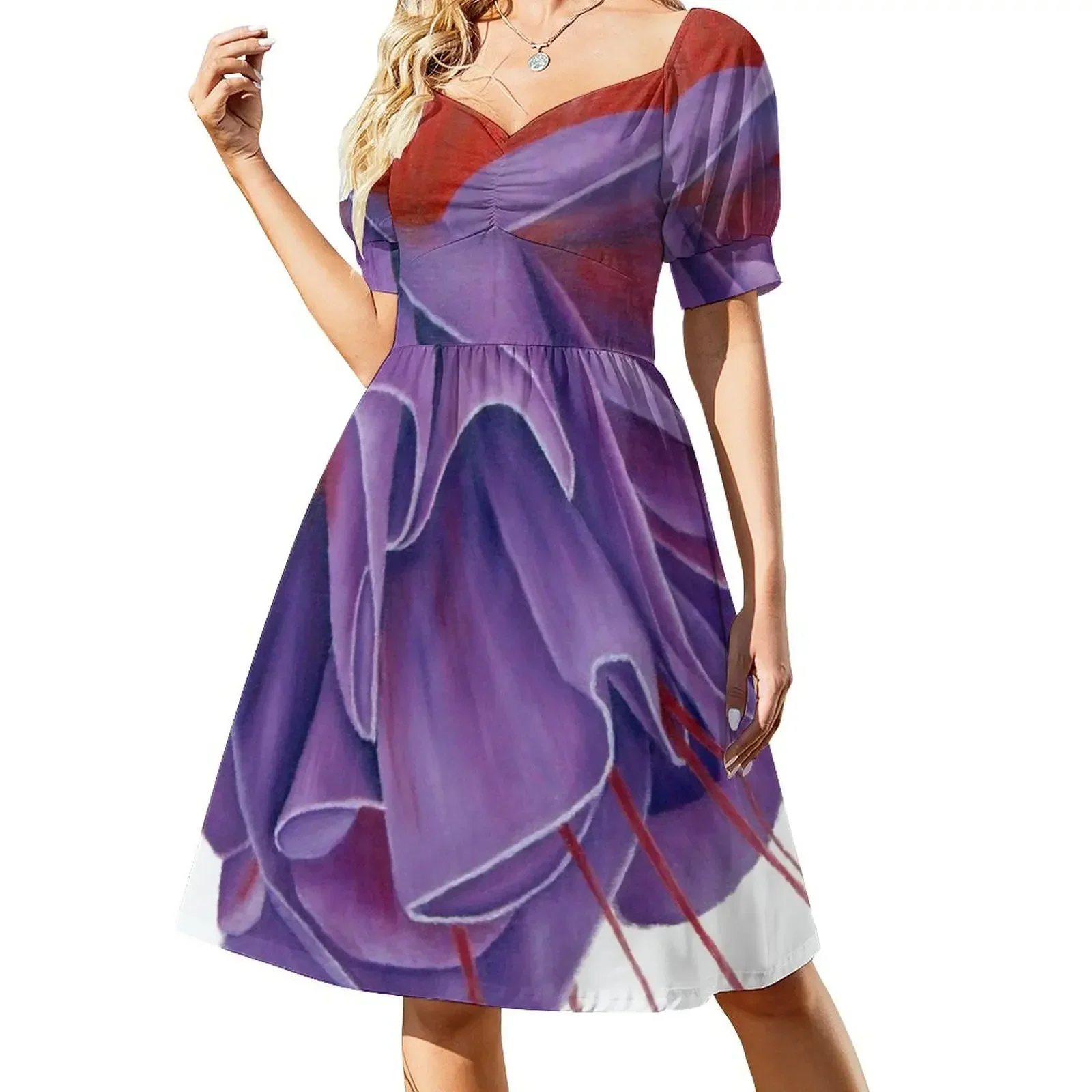 Fuchsia Dancing Flower Bright Red & Purple Spring Fuschia hand-painted Short-Sleeved Dress
Fuchsia Dancing Flower Bright Red & Purple Spring Fuschia hand-painted Short-Sleeved Dress