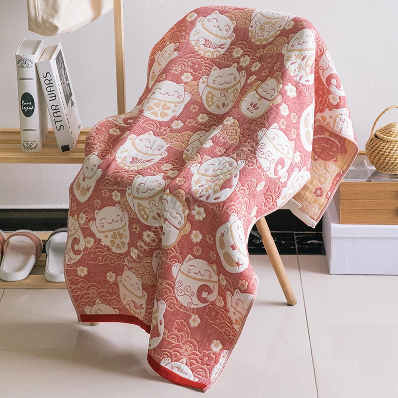 Lucky Cat Gauze Bath Towel Women's High-end Household Cotton Absorbent Quick-drying Adult Cotton Fashion Household Items
Lucky Cat Gauze Bath Towel Women's High-end Household Cotton Absorbent Quick-drying Adult Cotton Fashion Household Items