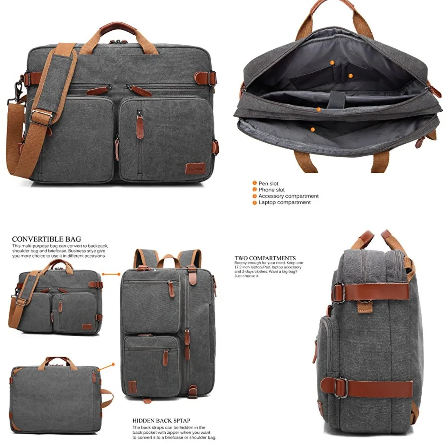 Convertible Backpack Messenger Shoulder Bag Laptop Case Business Briefcase Multi-Functional Travel Handbag Fits Laptop for Men/
Convertible Backpack Messenger Shoulder Bag Laptop Case Business Briefcase Multi-Functional Travel Handbag Fits Laptop for Men/