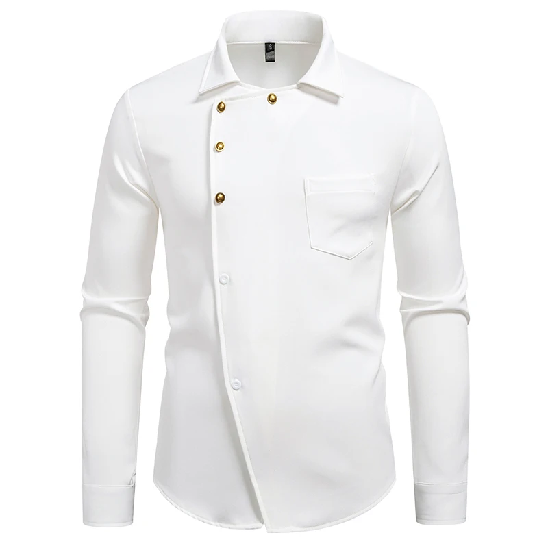 New Man High Quality Long-sleeved Shirt Men's Diagonal Placket Shirts
New Man High Quality Long-sleeved Shirt Men's Diagonal Placket Shirts