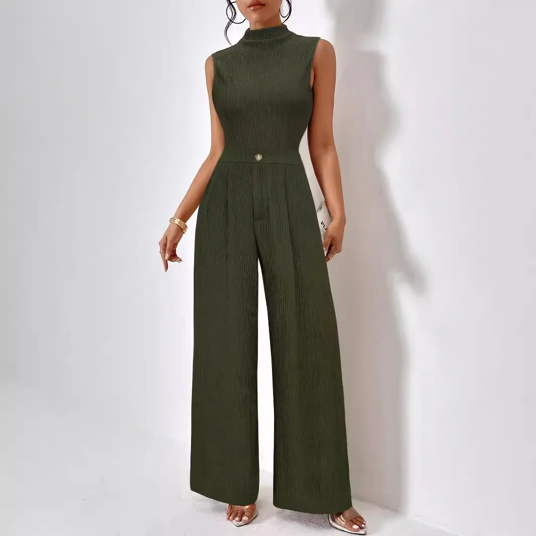 2025 new elegant jacquard knit stretch sleeveless top and pants women's wide leg pants two-piece set
2025 new elegant jacquard knit stretch sleeveless top and pants women's wide leg pants two-piece set