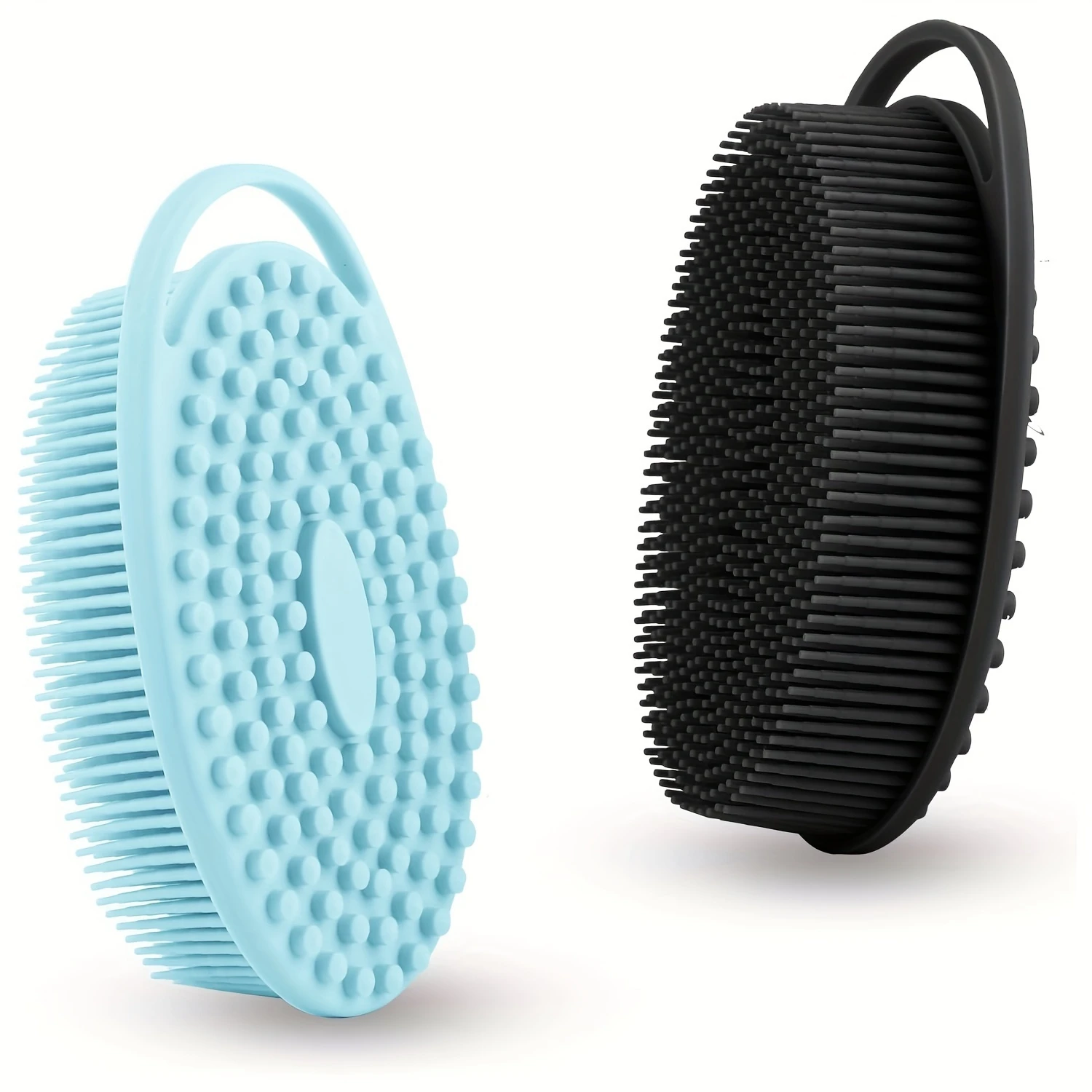"Gentle Exfoliation" 2-Piece Soft Silicone Body Scrubber & Shampoo Brush - Gentle Exfoliating Loofah For Sensitive Skin, Enhance 
"Gentle Exfoliation" 2-Piece Soft Silicone Body Scrubber & Shampoo Brush - Gentle Exfoliating Loofah For Sensitive Skin, Enhance