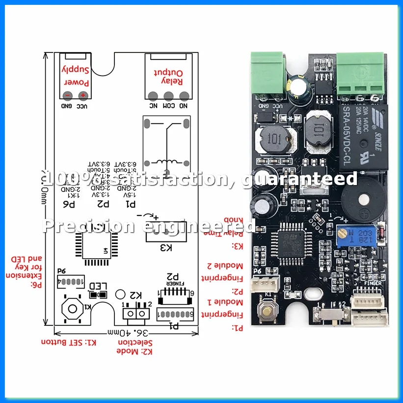 K215+R503 Normally Open Relay Self-Locking Fingerprint Control Board for Motorcycle Car Door Lock Access Control-A69M
K215+R503 Normally Open Relay Self-Locking Fingerprint Control Board for Motorcycle Car Door Lock Access Control-A69M