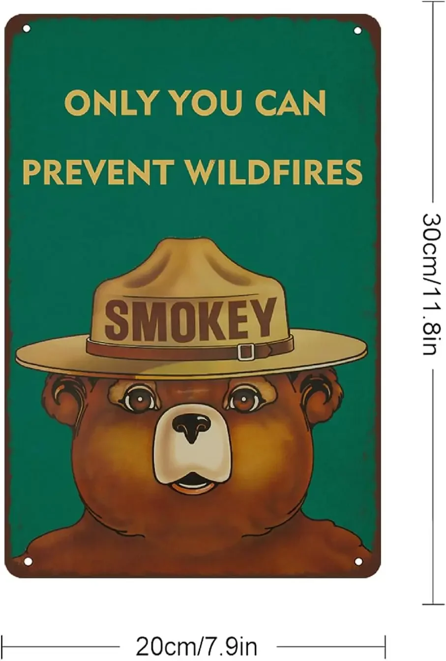 Vintage Metal Sign Smokey Bear Retro Metal Tin Sign Aluminum Sign for Home Coffee Wall Decor 8x12 Inch
Vintage Metal Sign Smokey Bear Retro Metal Tin Sign Aluminum Sign for Home Coffee Wall Decor 8x12 Inch
