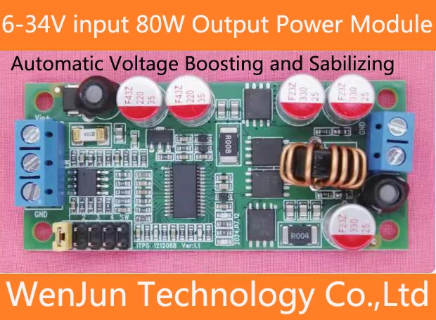 Upgrade 6-34V input 80W Output Automatic Voltage Boosting and Stabilizing Power Supply Module for ITPS Car Notebook 24V/12V
Upgrade 6-34V input 80W Output Automatic Voltage Boosting and Stabilizing Power Supply Module for ITPS Car Notebook 24V/12V