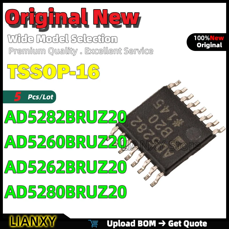 5pcs TSSOP-16 AD5282BRUZ20 AD5260BRUZ20 AD5262BRUZ20 AD5280BRUZ20 Digital Potentiometer New Original
5pcs TSSOP-16 AD5282BRUZ20 AD5260BRUZ20 AD5262BRUZ20 AD5280BRUZ20 Digital Potentiometer New Original