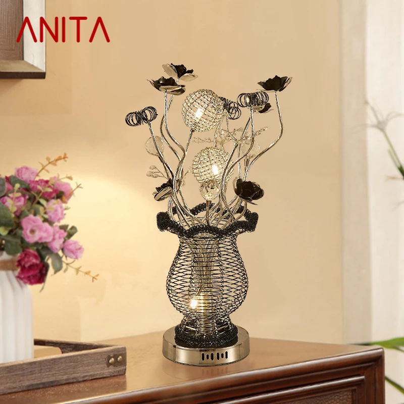 ANITA Modern Vase Table Lamp Fashionable Art Black Iiving Room Bedroom Hotel LED Aluminum Wire Decorative Desk Light
ANITA Modern Vase Table Lamp Fashionable Art Black Iiving Room Bedroom Hotel LED Aluminum Wire Decorative Desk Light