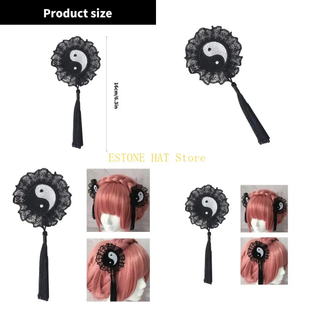 49MF Tassels Bagua Hair Clip Nonslip Strong Side Clip for Halloween 2000s Anime Props
49MF Tassels Bagua Hair Clip Nonslip Strong Side Clip for Halloween 2000s Anime Props