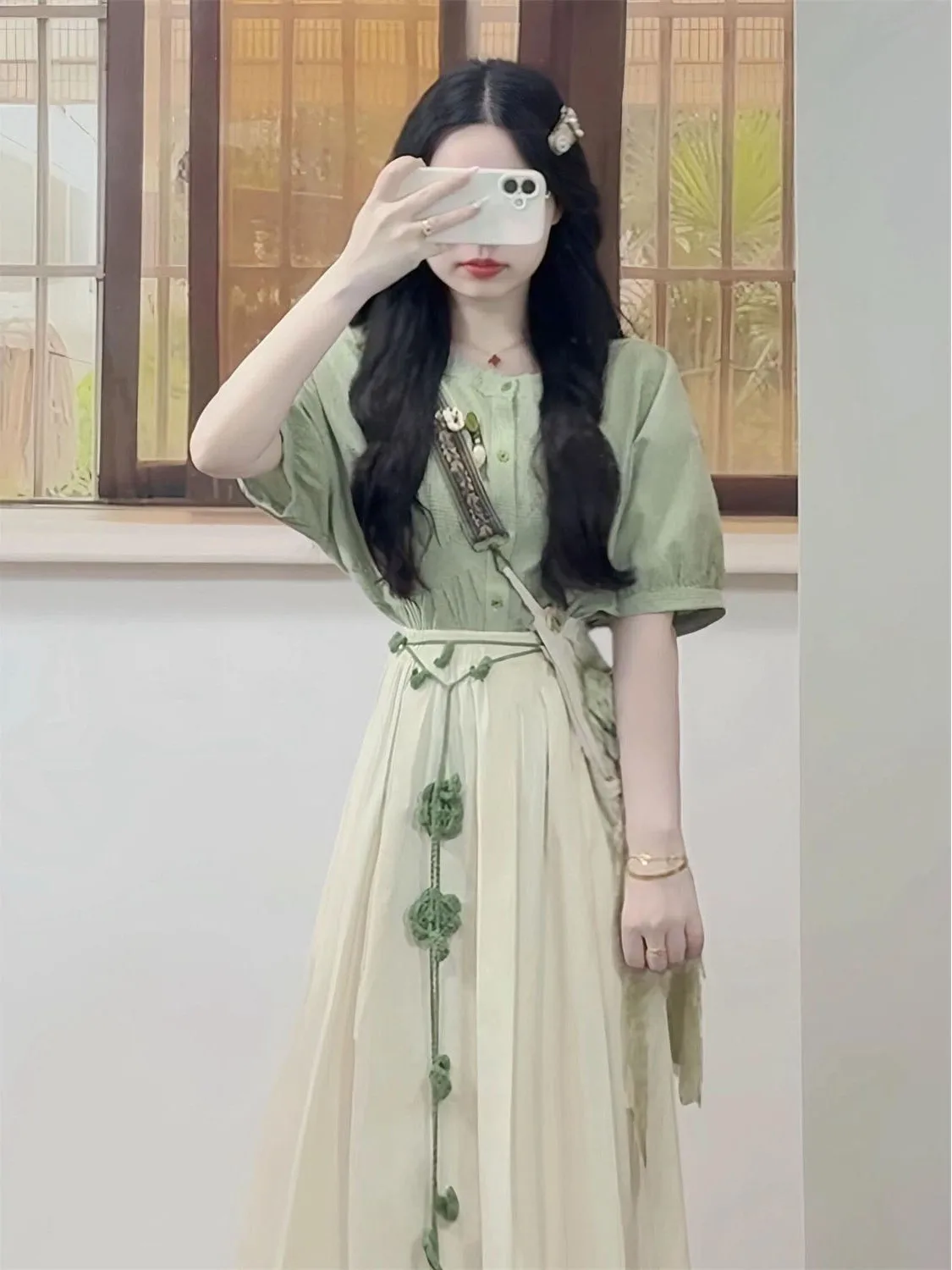 Loose Green Asymmetrical Shirt And High Waist Skirt Two-Piece Set Casual Lazy Style Short Sleeve Versatile Teen Girl Sum...
Loose Green Asymmetrical Shirt And High Waist Skirt Two-Piece Set Casual Lazy Style Short Sleeve Versatile Teen Girl Sum...
