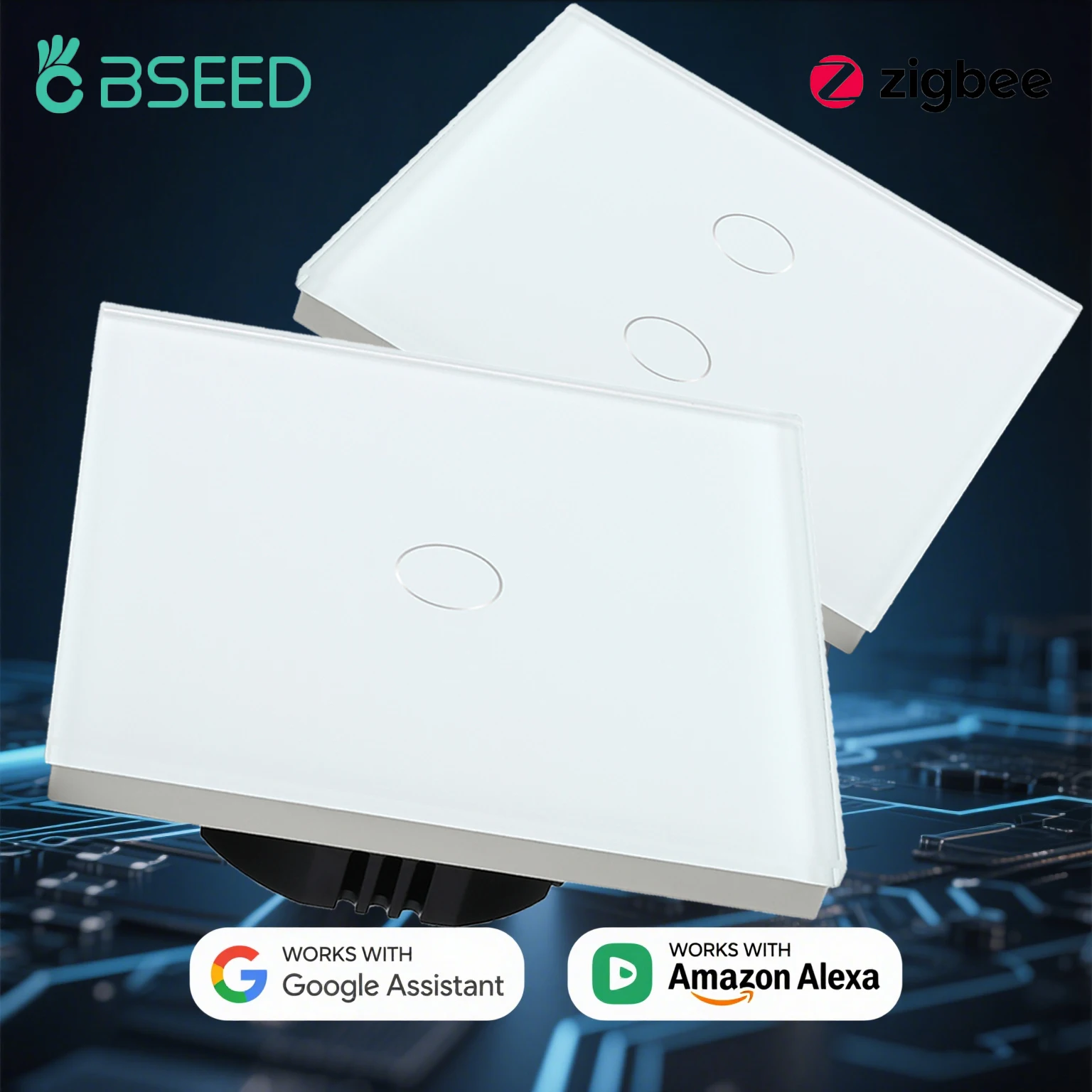 BSEED 1/2/3Gang Zigbee Touch Switch Wall Light Switch With Smart EU Socket Support Google Alexa Tuya Control No Neutral Line
BSEED 1/2/3Gang Zigbee Touch Switch Wall Light Switch With Smart EU Socket Support Google Alexa Tuya Control No Neutral Line