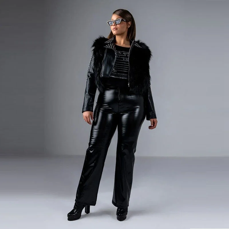 Women's Black Matte Leather Pants, High Waist PU Bodycon, Ankle-Length Pants, Casual Stretch, Plus Size, 5XL, 6XL, 7XL 2023
Women's Black Matte Leather Pants, High Waist PU Bodycon, Ankle-Length Pants, Casual Stretch, Plus Size, 5XL, 6XL, 7XL 2023