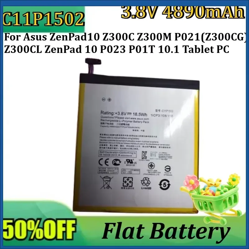 New 3.8V 4890mAh C11P1502 Battery For Asus ZenPad10 Z300C Z300M P021(Z300CG) Z300CL ZenPad 10 P023 P01T 10.1 Tablet PC
New 3.8V 4890mAh C11P1502 Battery For Asus ZenPad10 Z300C Z300M P021(Z300CG) Z300CL ZenPad 10 P023 P01T 10.1 Tablet PC
