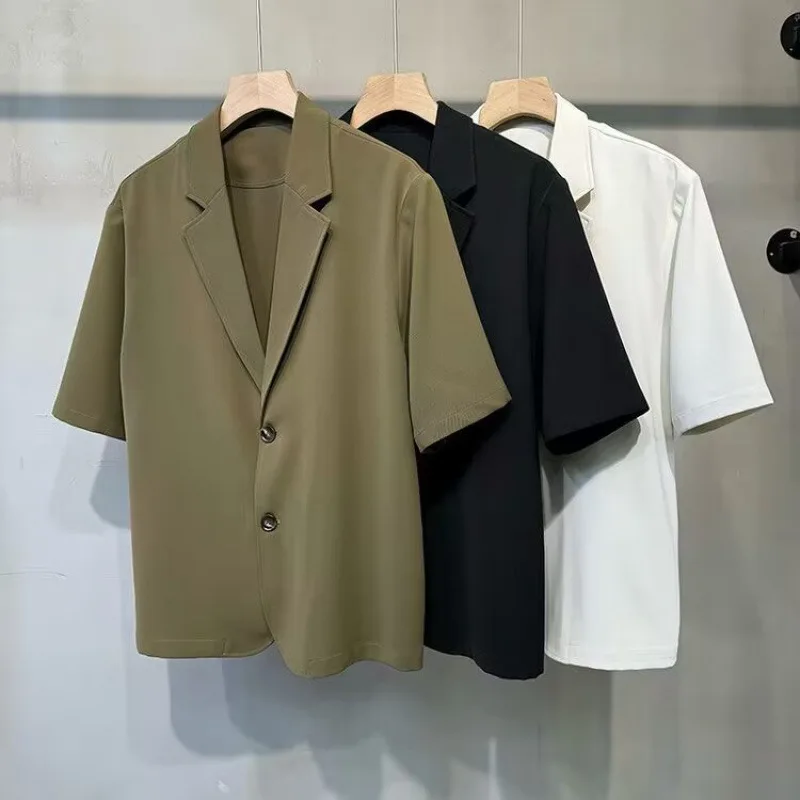 4-A136 Casual Suit Jacket Men's Summer Thin Simple Small Suit Puffy Handsome Draped Ice Silk Half Sleeve Single Suit Green
4-A136 Casual Suit Jacket Men's Summer Thin Simple Small Suit Puffy Handsome Draped Ice Silk Half Sleeve Single Suit Green