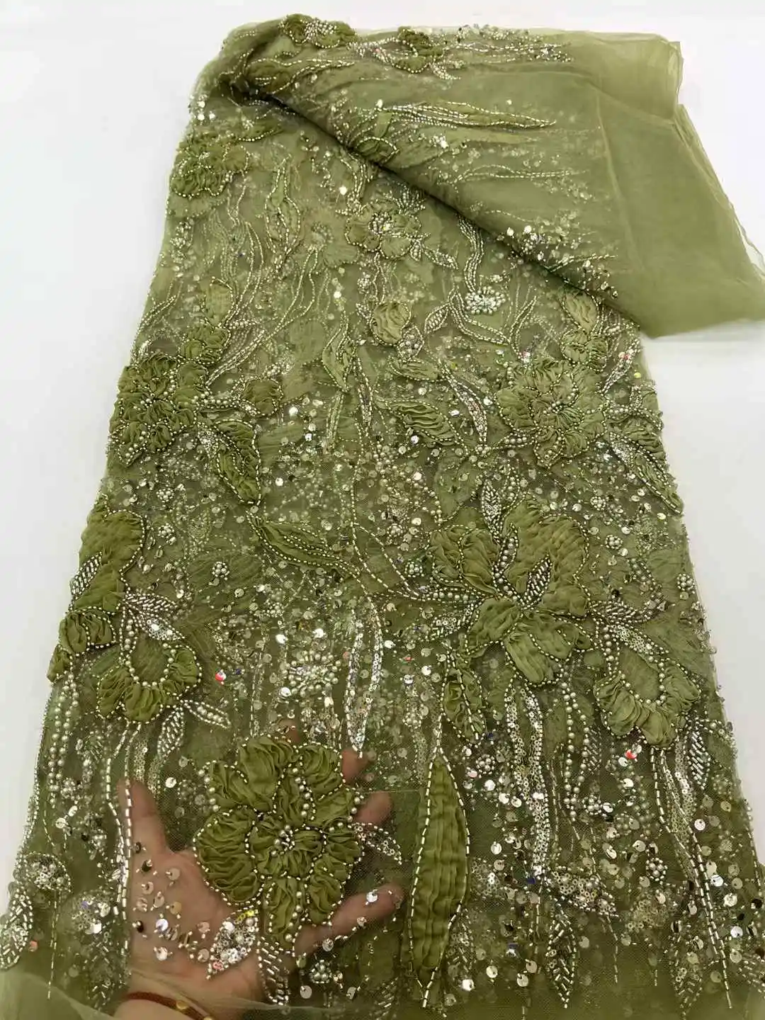 High-quality African Nigerian Elegant 3D Embroidered Fabric French Tulle Lace Fabric With Sequin For Party Wedding
High-quality African Nigerian Elegant 3D Embroidered Fabric French Tulle Lace Fabric With Sequin For Party Wedding