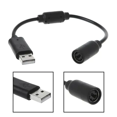 USB Breakaway Adapter Cable for Xbox 360 Wired Controllers for Xbox 360 Rock Band and for Guitar Hero Charging Cord F19E