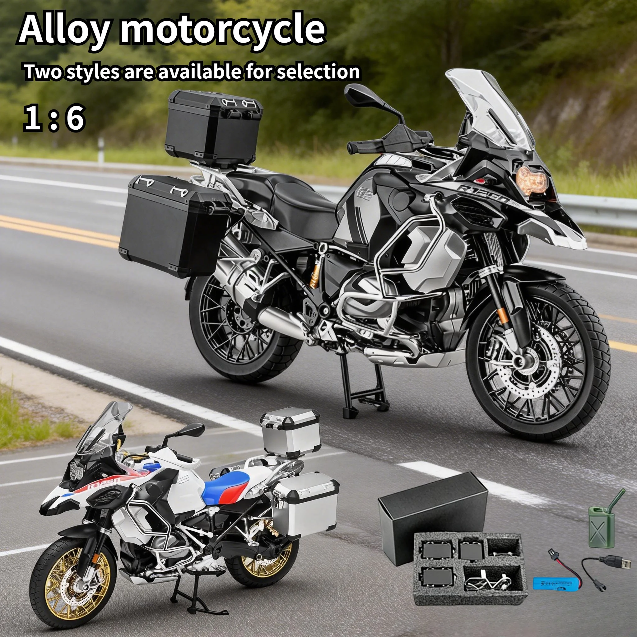 Spray 1:6 For BMW R1250 GS ADV Alloy Super Motorcycle Model Diecast Toy Home decoration items, collectibles, hobbies, gifts
Spray 1:6 For BMW R1250 GS ADV Alloy Super Motorcycle Model Diecast Toy Home decoration items, collectibles, hobbies, gifts