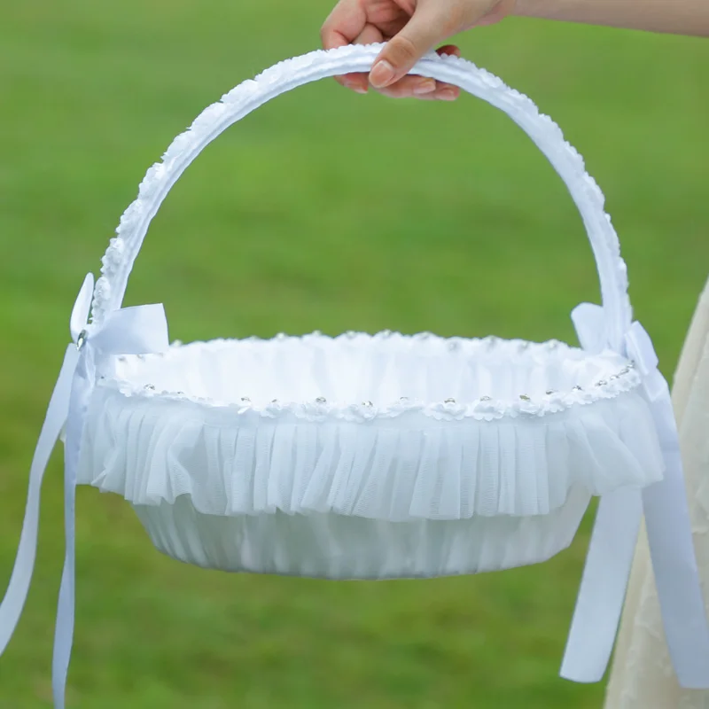Extra Large Wedding Flower Basket Rattan White Lace Flower Bridesmaid Holding Basket
Extra Large Wedding Flower Basket Rattan White Lace Flower Bridesmaid Holding Basket