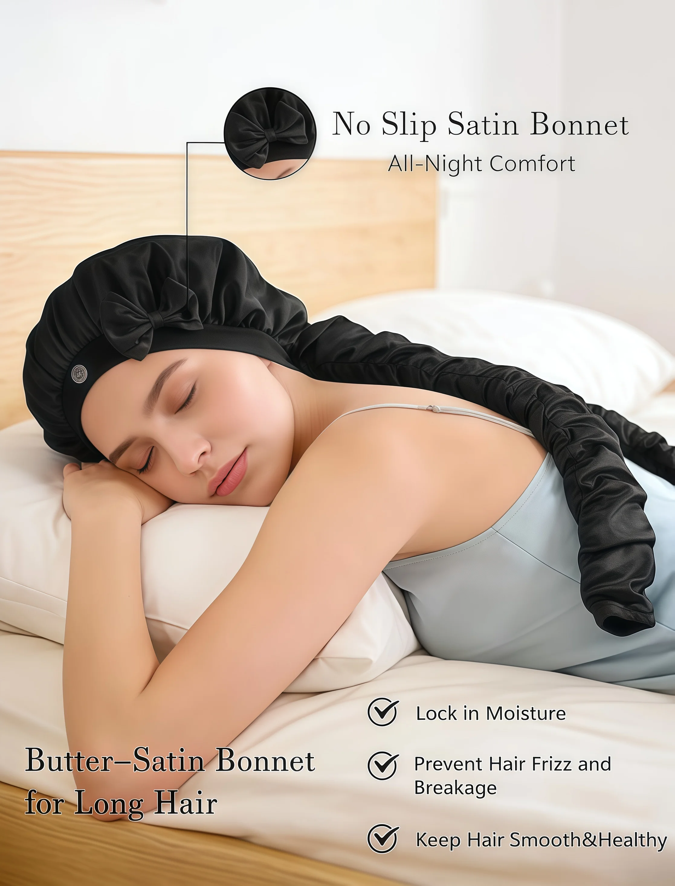 Silk-Like Satin Bonnet for Women – Long Sleep Cap with Bow, Hair Bonnet for Braids & Curls, Travel Essentials & Heatless Curls Tool.
Silk-Like Satin Bonnet for Women – Long Sleep Cap with Bow, Hair Bonnet for Braids & Curls, Travel Essentials & Heatless Curls Tool.