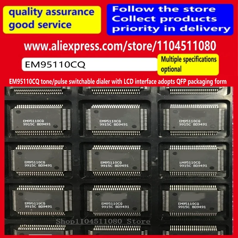 EM95110CQ tone/pulse switchable dialer with LCD interface adopts QFP packaging form
EM95110CQ tone/pulse switchable dialer with LCD interface adopts QFP packaging form