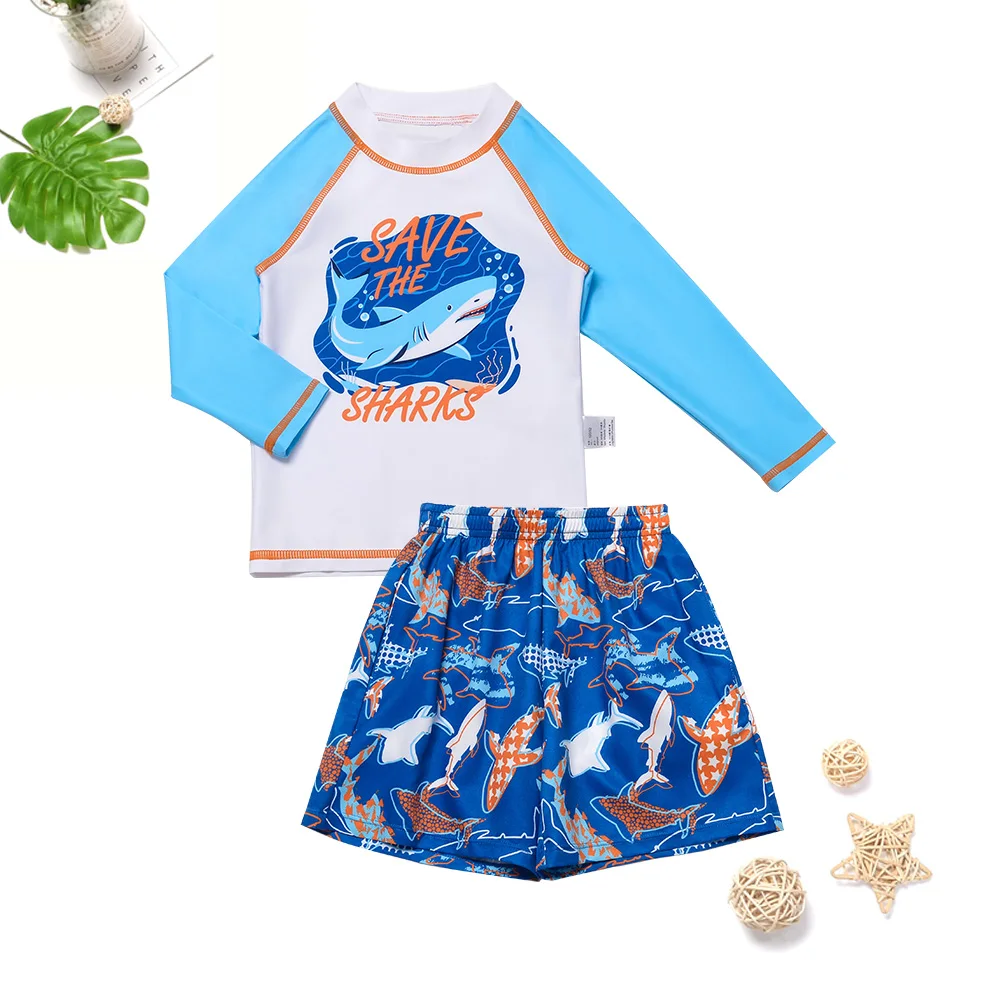 Boys cartoon shark 2-piece swimsuit children split long-sleeved shorts sunscreen student swimming diving suit
Boys cartoon shark 2-piece swimsuit children split long-sleeved shorts sunscreen student swimming diving suit