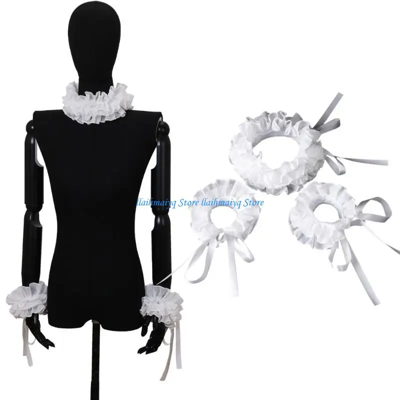 573B Victorian Clowns Choker Neck Ruff Faux Collar and Wrist Cuffs Costume Accessory
573B Victorian Clowns Choker Neck Ruff Faux Collar and Wrist Cuffs Costume Accessory