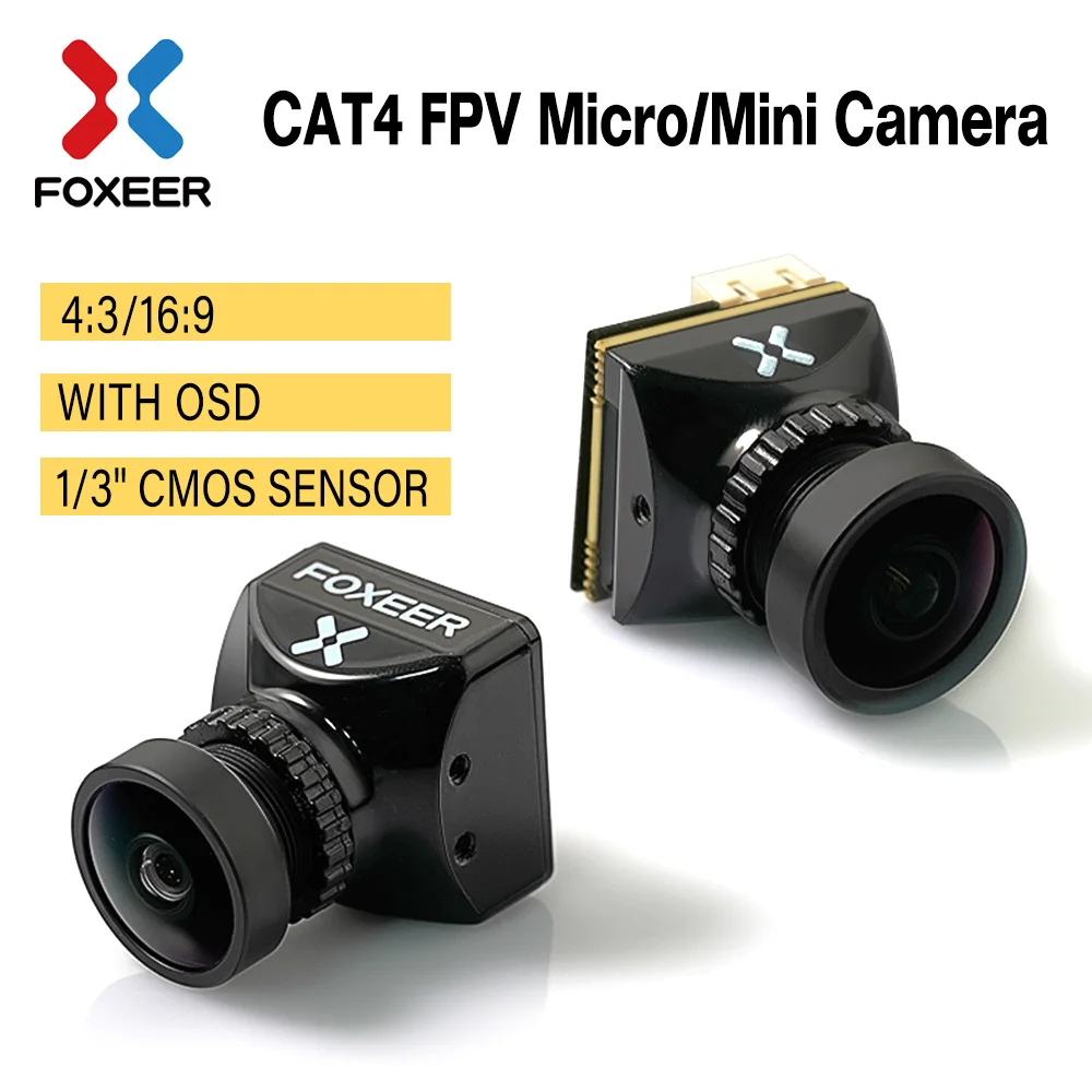 FOXEER CAT 4 FPV Camera Micro/Mini Camera 1/3 CMOS HD 4:3/16:9 Switchable with OSD 100dB WDR 1200TVL Racing FPV RC Drone
FOXEER CAT 4 FPV Camera Micro/Mini Camera 1/3 CMOS HD 4:3/16:9 Switchable with OSD 100dB WDR 1200TVL Racing FPV RC Drone