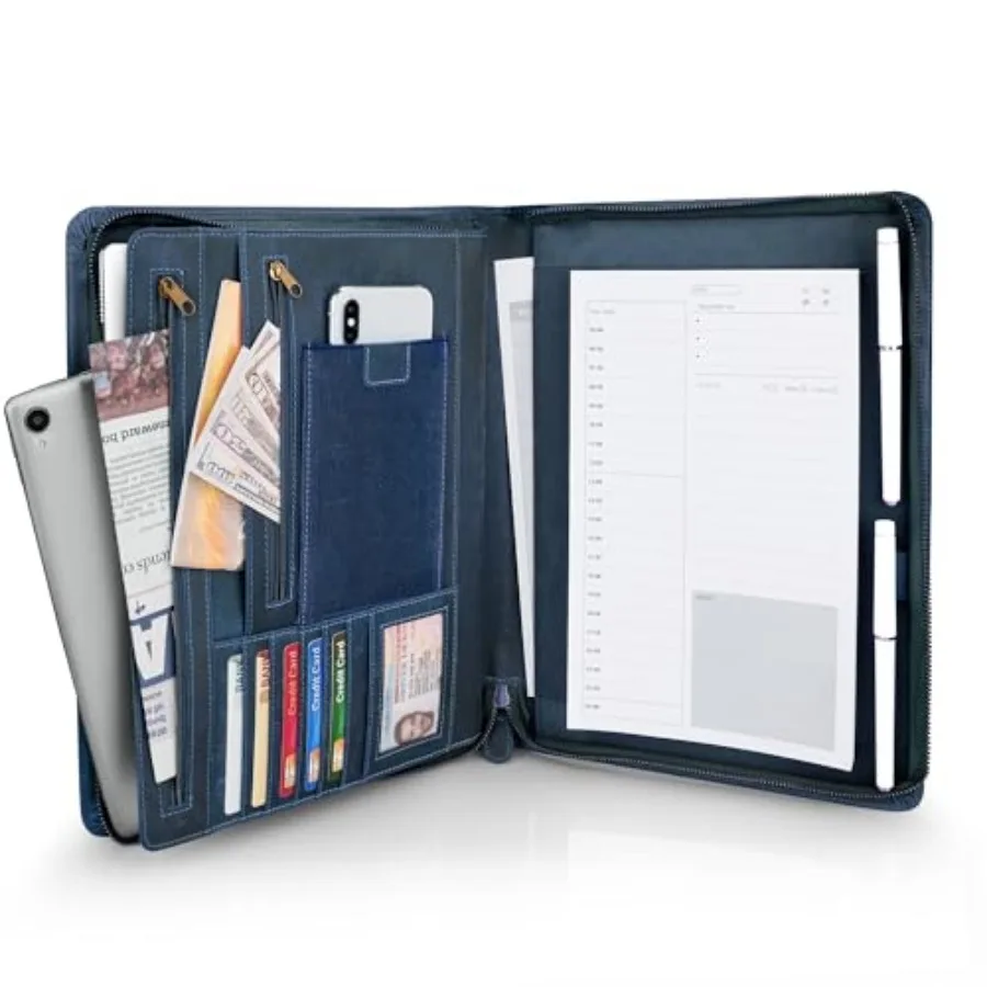Full Grain Leather Portfolio with Zipper, Professional Business Organizer for Men Women, Executive Resume Folder with A4 Notepa
Full Grain Leather Portfolio with Zipper, Professional Business Organizer for Men Women, Executive Resume Folder with A4 Notepa